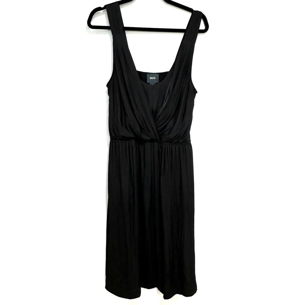 Anthropologie Maeve Crossover Empire Waist Little Black Dress Midi Knee-Length M